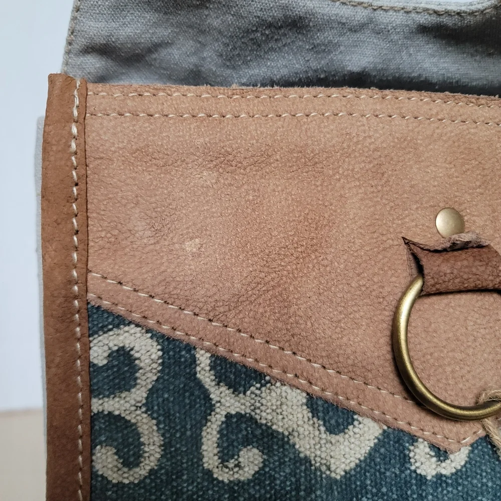 Clea Ray Canvas Beer/Bottle Tote Carrier Made with Recycled Leather and Canvas